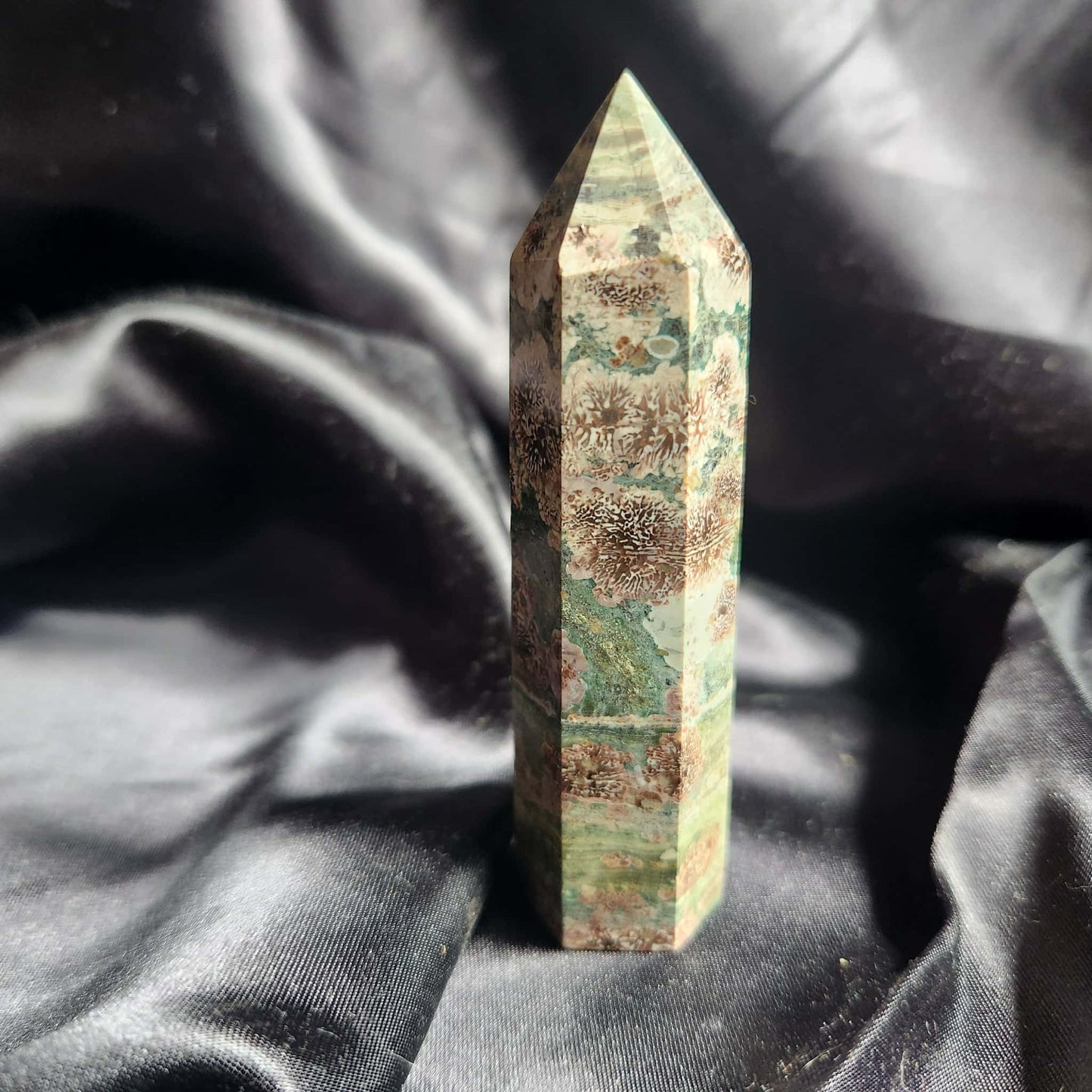 Green Cherry Blossom Agate