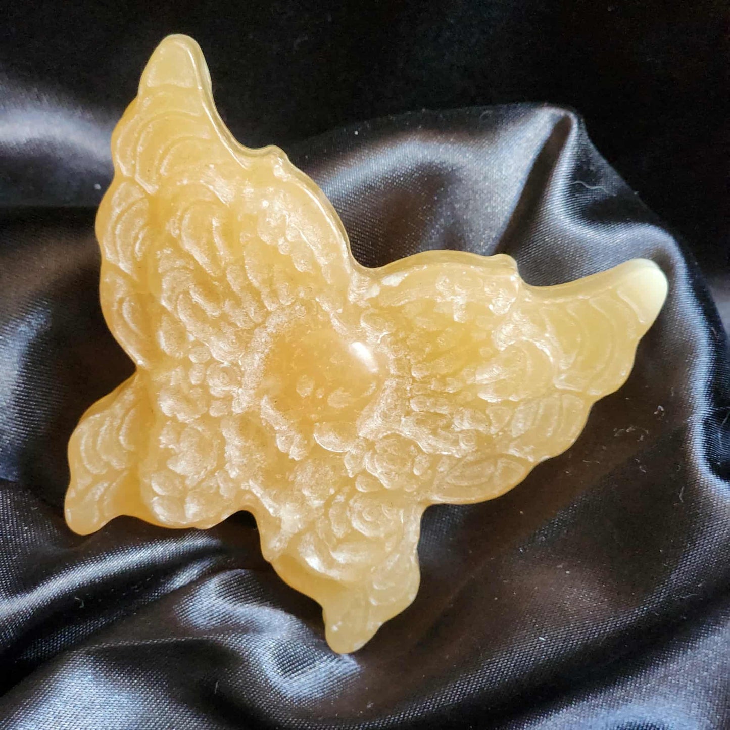 Orange Calcite Skull & Butterfly