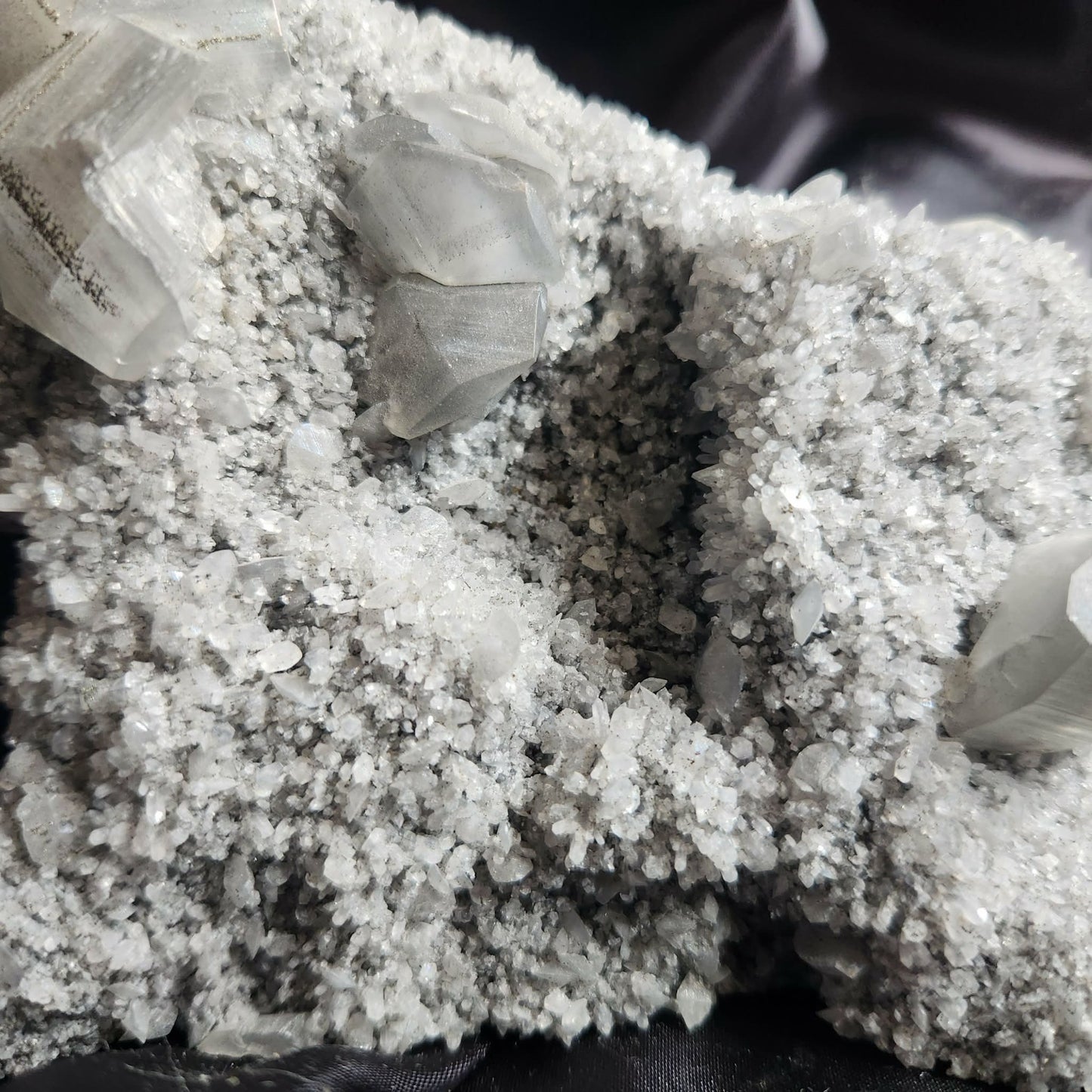 Calcite & Pyrite on Quartz