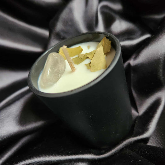 Cleansing Candle- Bay Leaf & Smokey Quartz