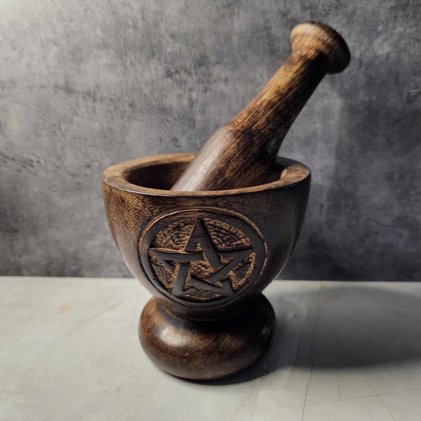 Wooden Mortar & Pestle