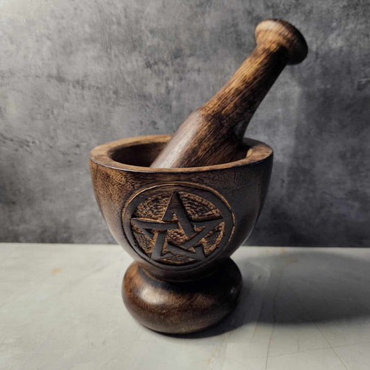 Wooden Mortar & Pestle