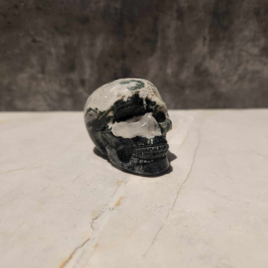 Moss Agate Skull