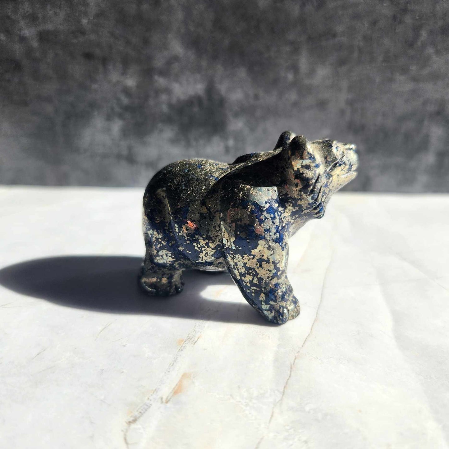 Pyrite & Azurite Bear