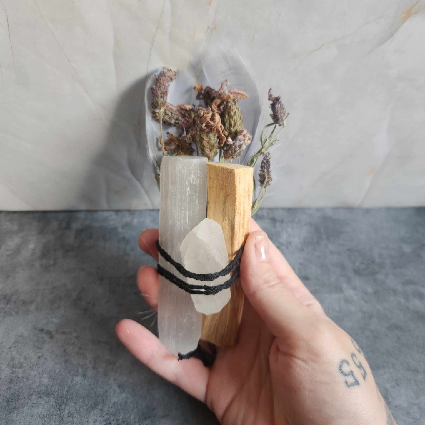 Lavender, Selenite, Palo Santo & Quartz