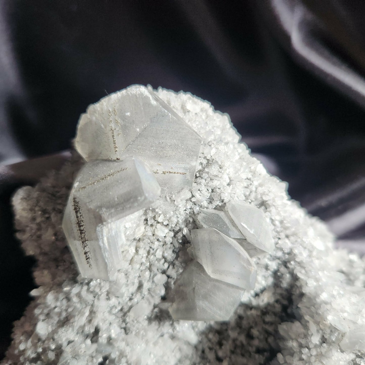 Calcite & Pyrite on Quartz
