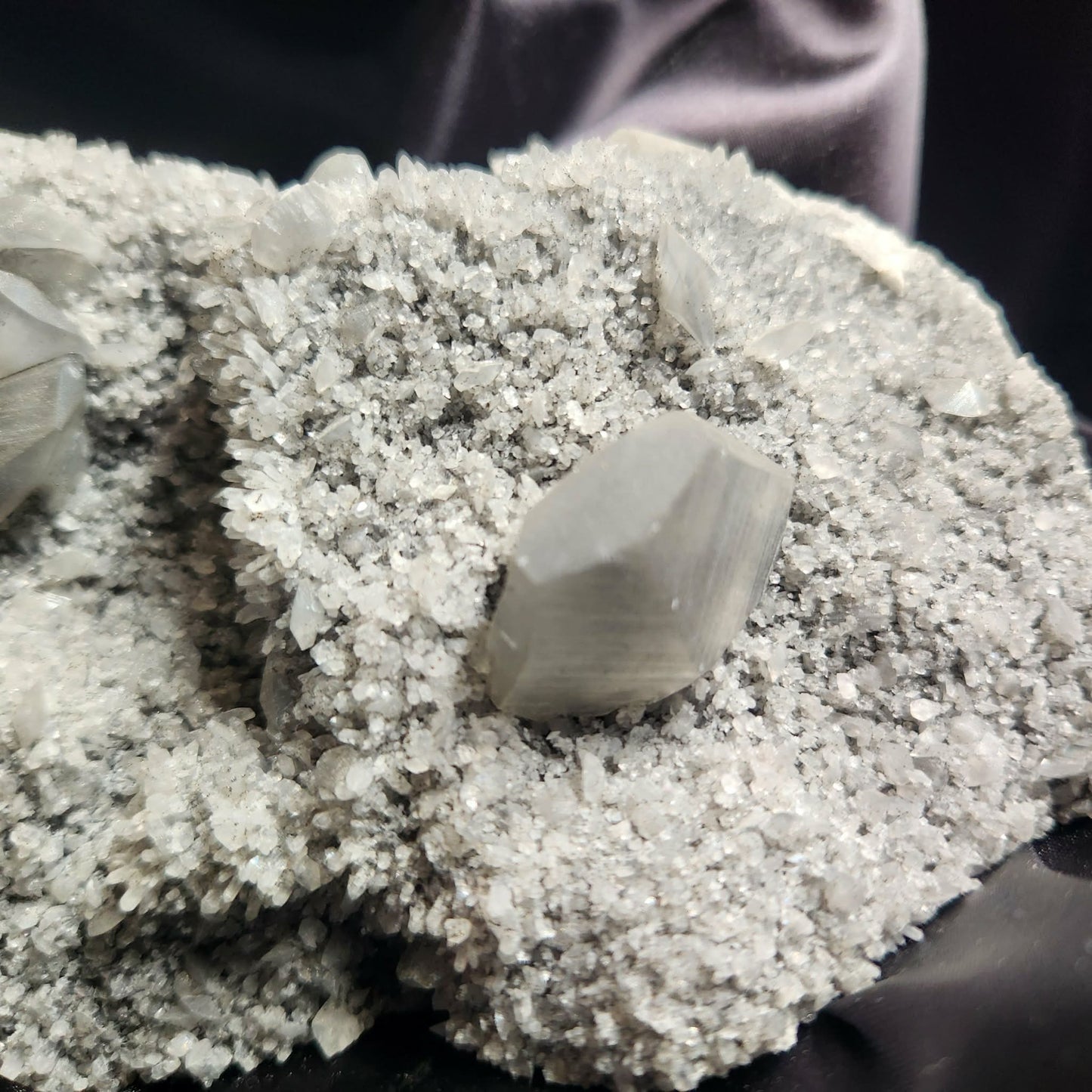 Calcite & Pyrite on Quartz