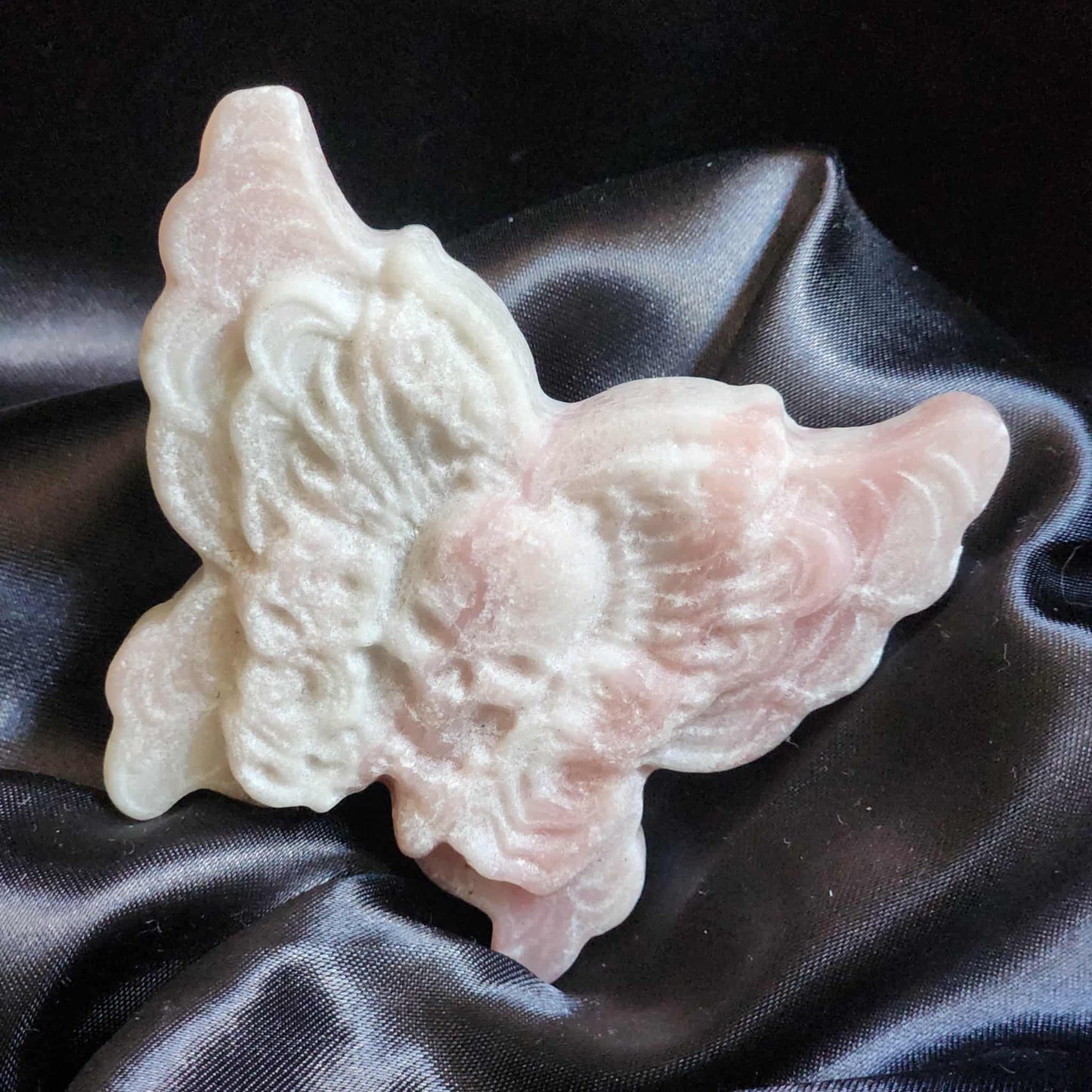 Pink Opal Skull & Butterfly