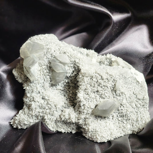 Calcite & Pyrite on Quartz